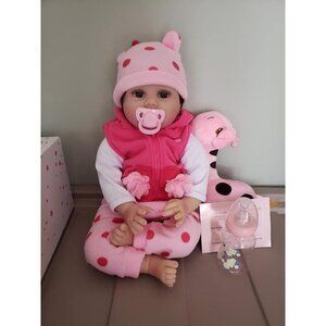 🆕20inch Soft Cloth Body Newborn Baby Dolls Poseable Limbs Sweet Smile Lucy Girl